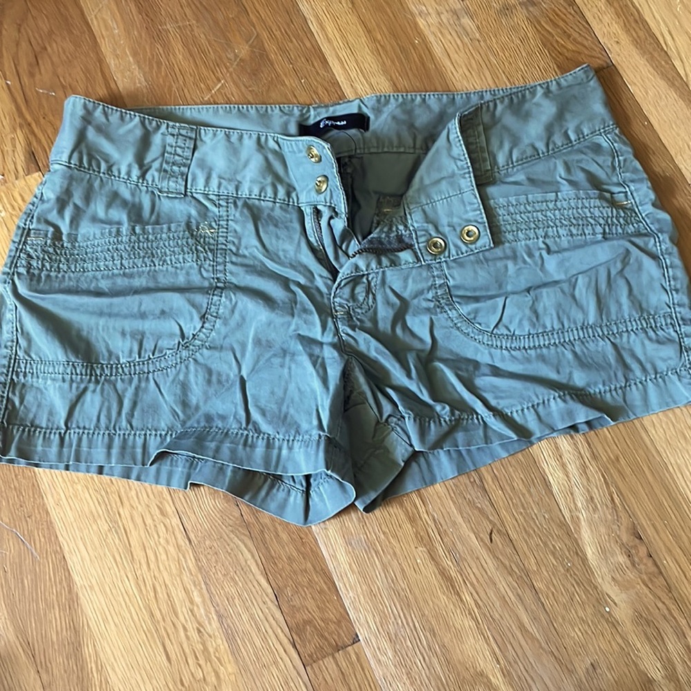 Express army green shorts